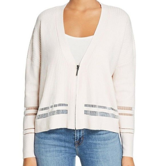 Kenneth Cole L Pink Sheer Stripe Sweater NWT 1C15 - Picture 1 of 6